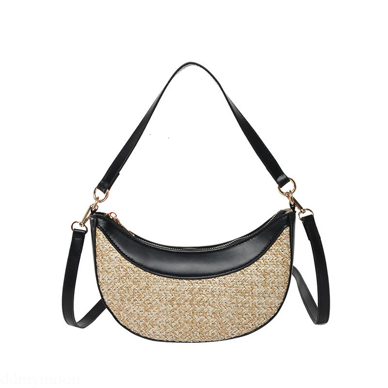 2025 New High-End Fashion Straw Woven Niche Design Single Shoulder Crossbody Dumpling Versatile Handbag Beach Bag for Women ddmymoon