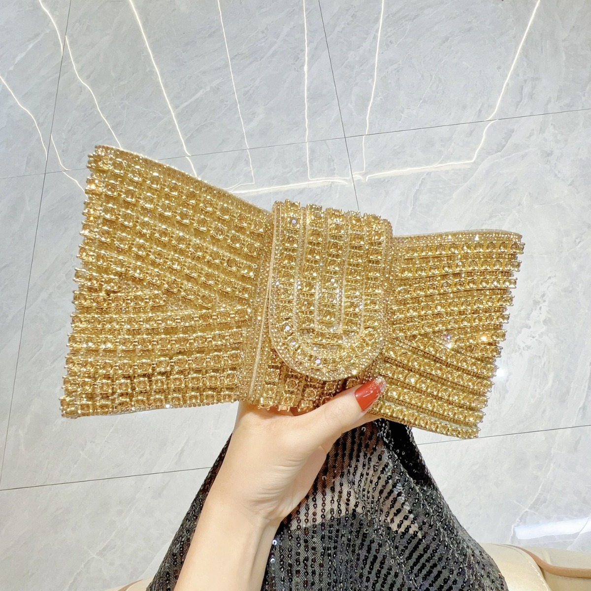 New 2025 vintage high-end handbag, all diamond single shoulder crossbody bag, designer evening bag