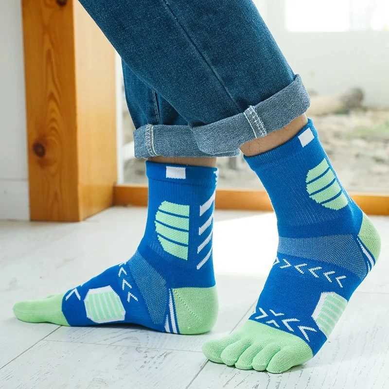 1/5 Pairs Sport Toe Socks Compression Cotton Sweat-Absorbing Deodorant Bike Marathon Fitness Outdoor Basketball 5 Finger Socks Z250731