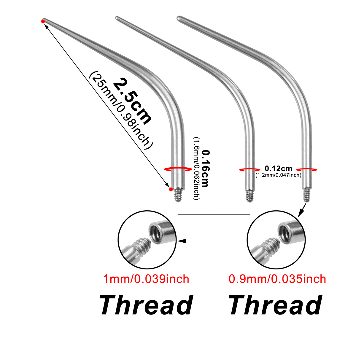 Bending rod puncture guide rod stainless steel connecting rod human puncture jewelry ear bone ring wholesale