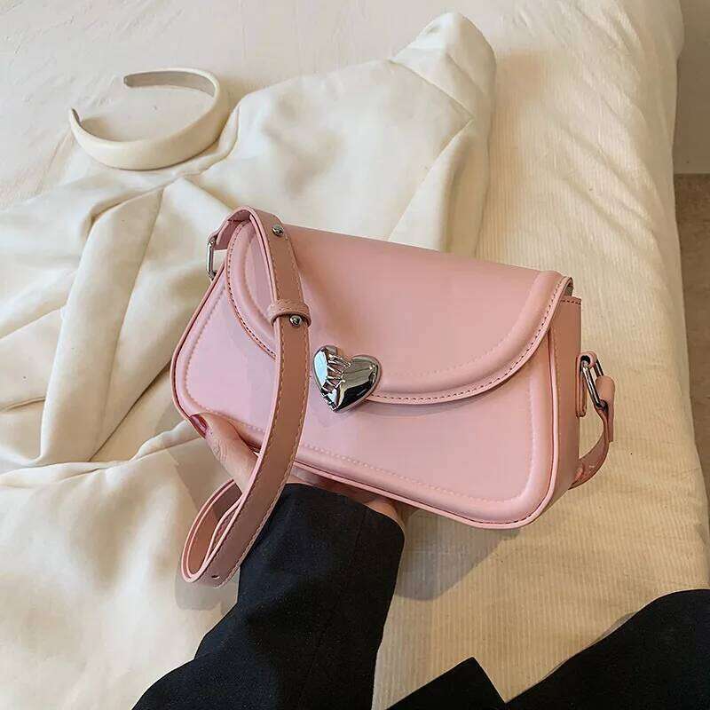 designer bag Ladies Solid Colour Crossbody Car ing Hundred Underarm Shoulder Bag Metallic Decoration PU Material