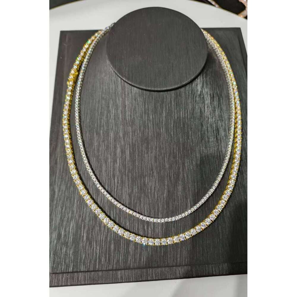 3Mm65Mm Sier Tennis Chain For Pyrope Premium 65Mm Wide Moissanite Necklace