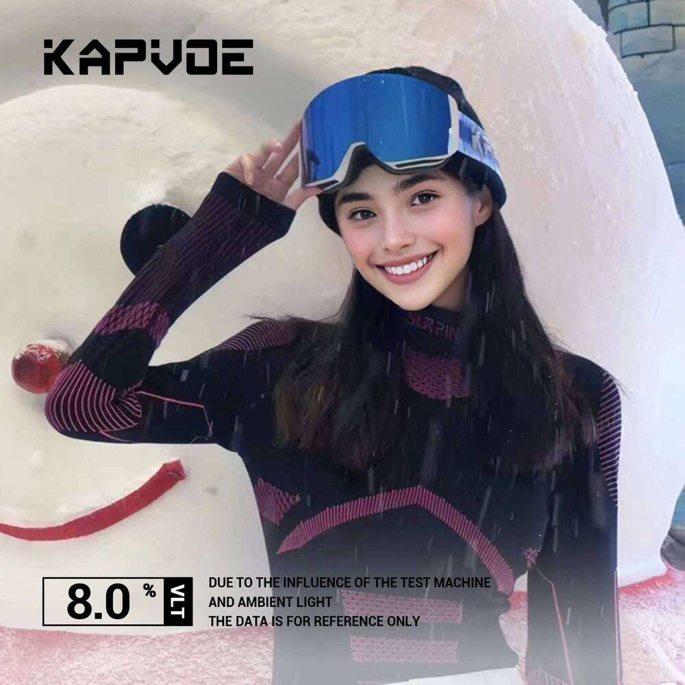 KAPVOE Outdoor Ski Men Snowboard Glasses Women Winter Snow Sunglasses Uv400 Magnetic Attraction Anti-Fog Skiing Goggles