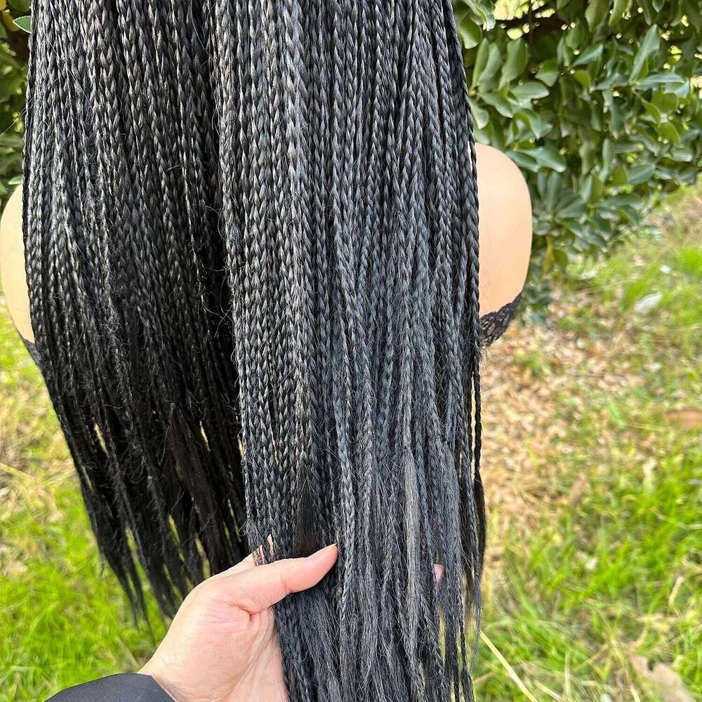 Ombre Brown Long Headband Box Braids Braided African Dreadlock Wig Synthetic Braiding Beauty Hair Wigs For Women/Men