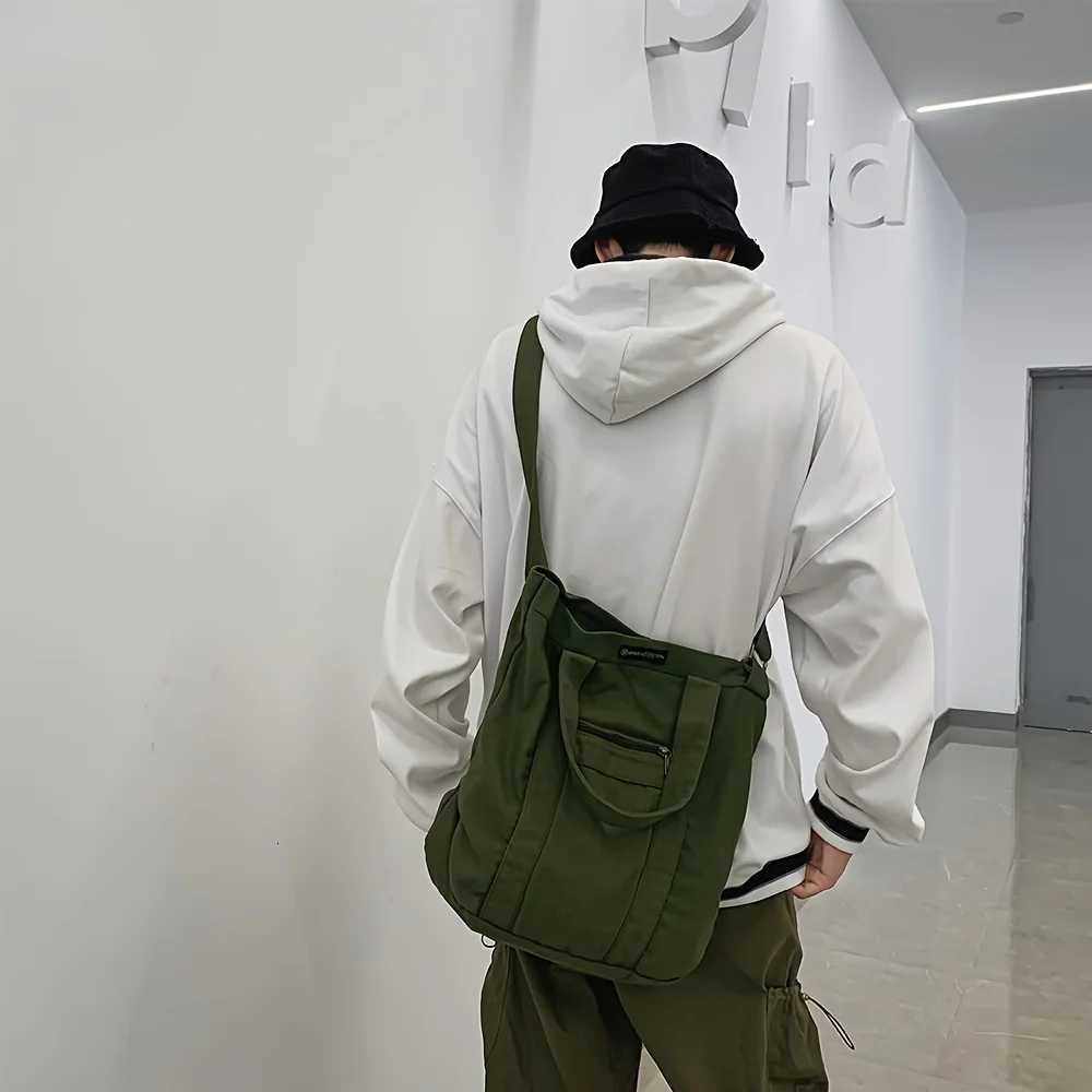 Day Canvas Bag New Diagonal Span Mens Leisure Commuter Handbag Personality FAshion Solid Color Shoulder Bag Y250730