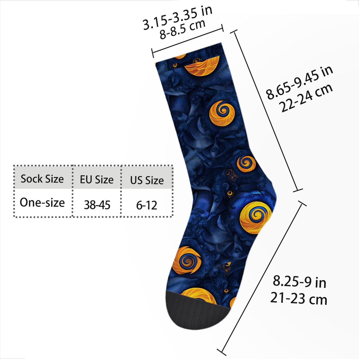 Mystic Moon Pattern Unisex Tube Sock C114