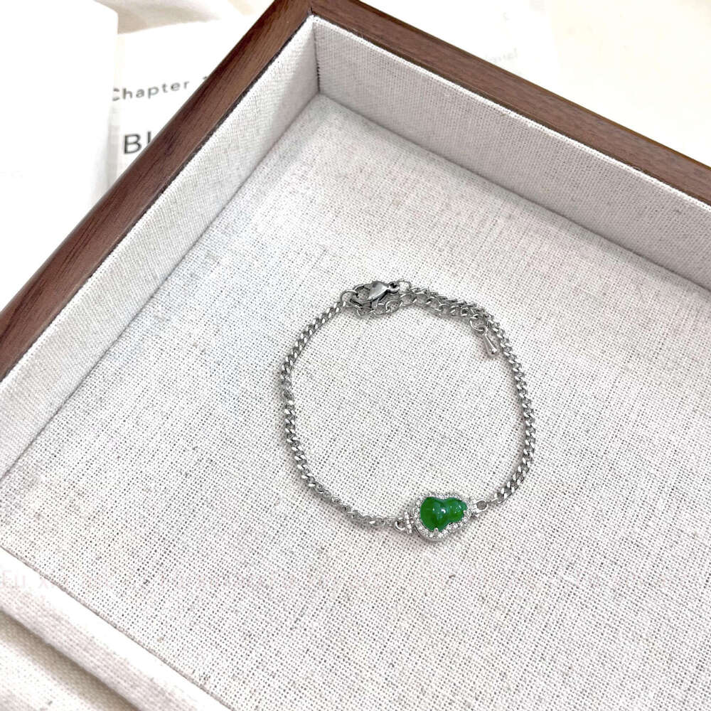 Wealth and Prosperity New Chinese Style Natural Jade Gourd Adjustable Lucky Bracelet Jewelry b5d