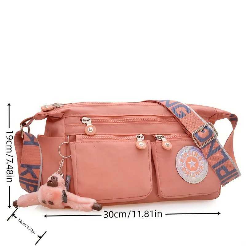 Nylon Lightweight Waterproof Large Crossbody Shoulder Bag Monkey Design Unisex Sling Tote for Men Women G250729