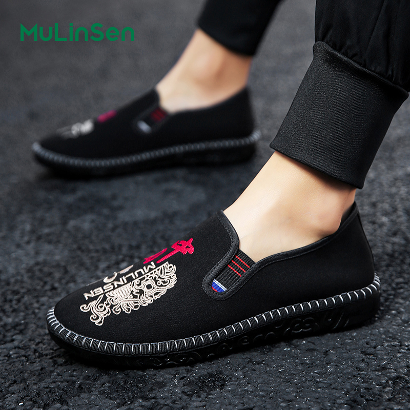 Mulinsen spring and autumn new national trend old Beijing cloth shoes men's shoes breathable non-slip Chinese style flat dad shoes