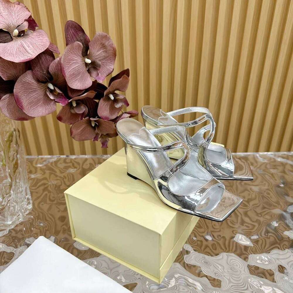 Women Size34-41 Genuine Leather Slippers Super High Heels Wedges Mules Pearls Slides Designer Shoes Zapatillas De Mujer b3f