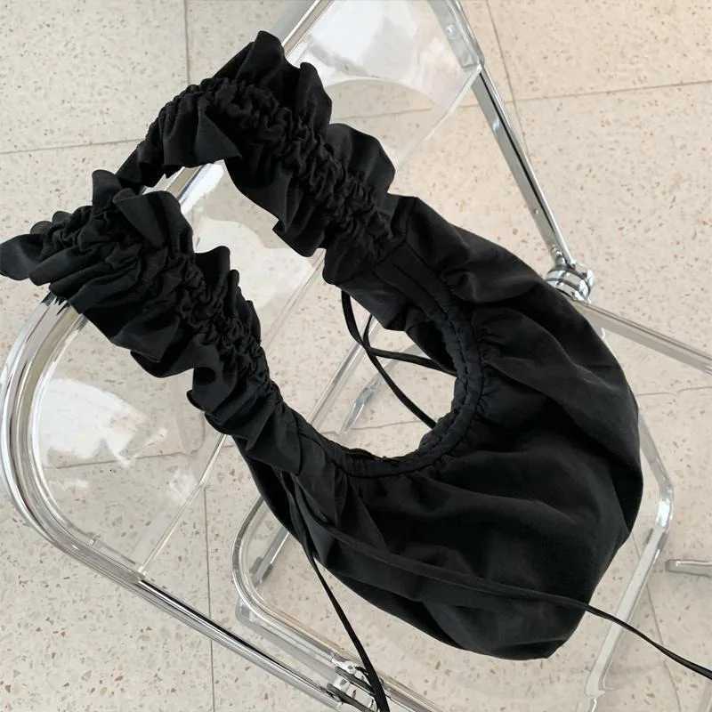 Designer Pleated Womens Shoulder Bag Korean Style Solid Color Large Capacity FAshion Purse Simple Crossbody Bags for Y250730