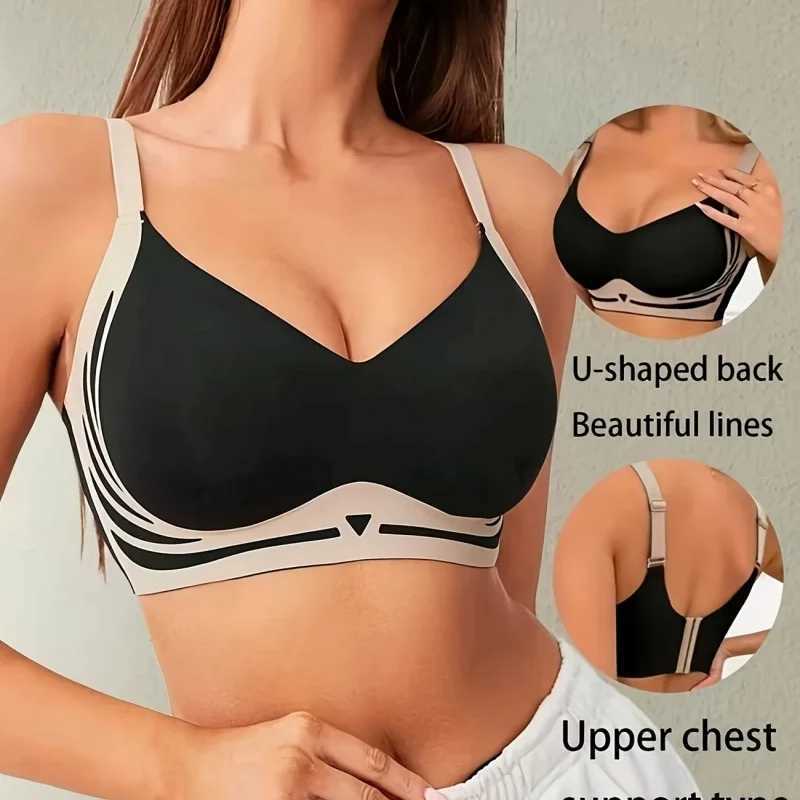 4-Pack Womens Seamless Striped Sports Bras Set (Wire-Free) with Removable Pads Comfortable Breathable Knit Lingerie Z250730