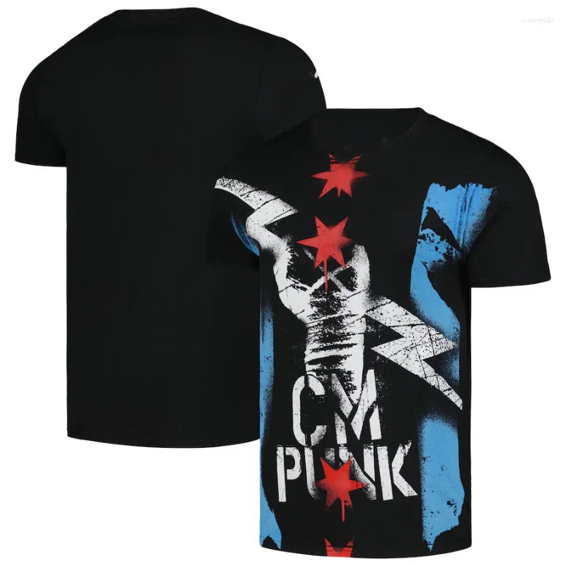 Mens T Shirts Black CM Punk T-Shirt 3D Print Men Women Short Sleeve O-Neck Shirt Fashion Oversized Gym Clothing Tough Guy Tees Top