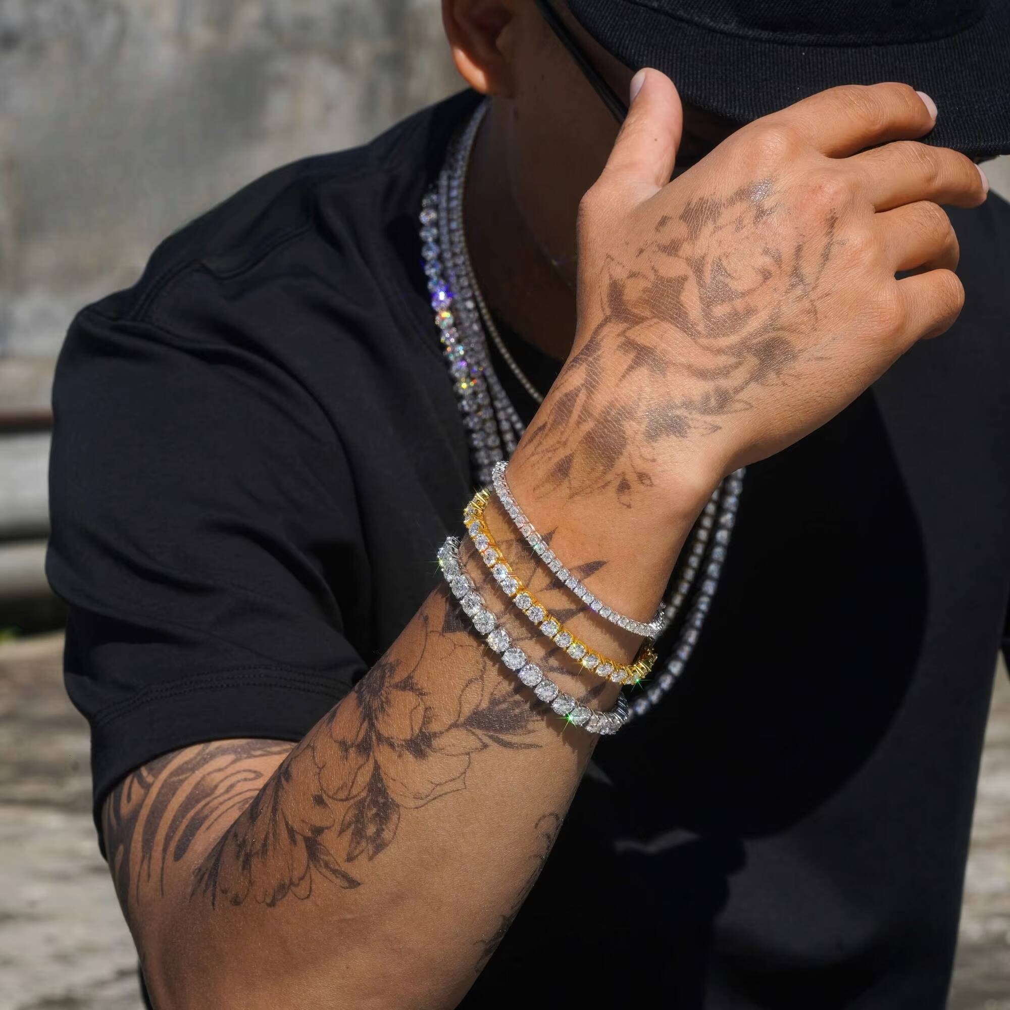 Sterling Silver 925 Diamond Fashion Trends Moissanite Hip Hop Vvs Custom Jewellery Iced Out Tennis Chain Necklace