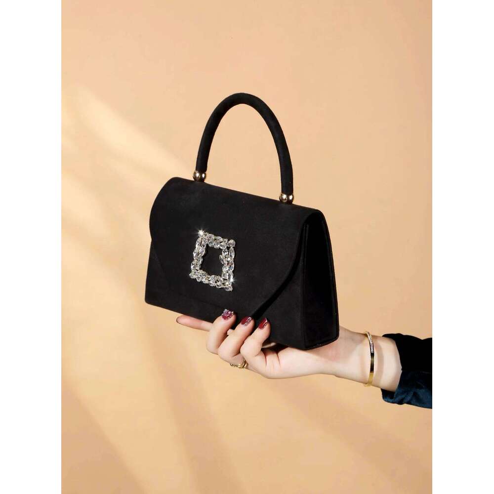 Glitter Bling, Shiny, , Glamorous, Exquisite 1pc Elegant & Fashionable Sparkling Veet Evening Clutch Bag