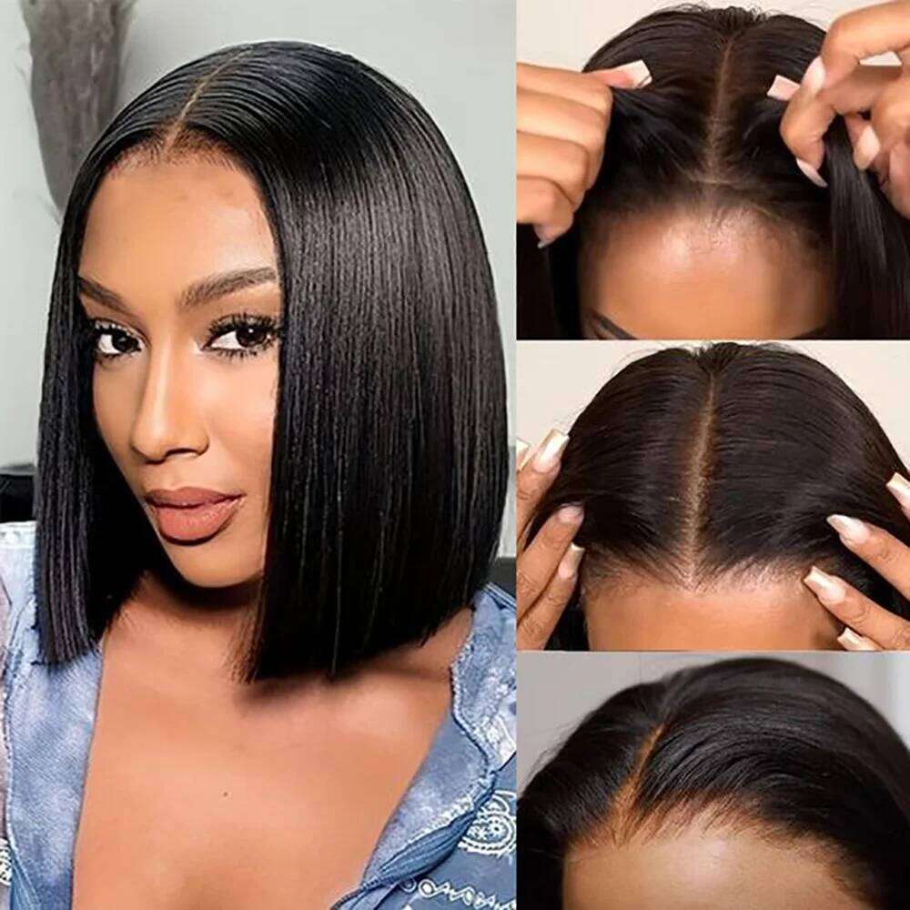 13x4 Frontal for black Women HD Bob Lace Front Human Hair Glueless Wigs Pre Plucked Wig