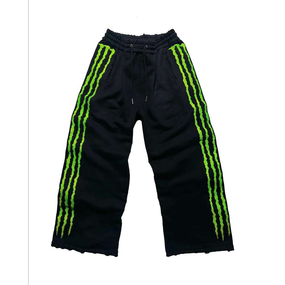 American Style Sweatpants Y2K Claw Stripe Fluorescence Streetwear Hip Hop Personality Casual Pants Joggers Men Clothing