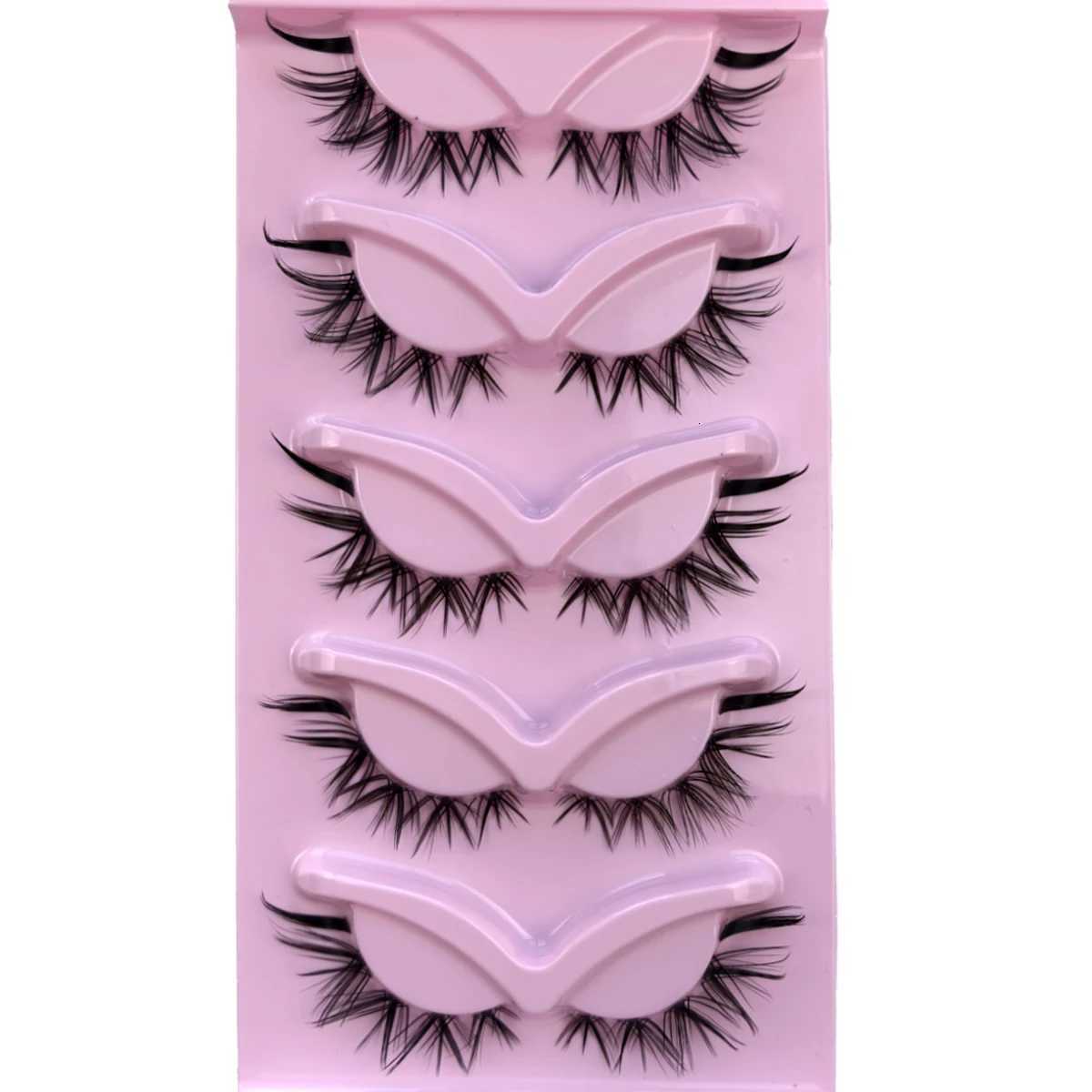 HBZGTLAD Cat Eye Lashes Natural Look Fox False Eyelashes Gorgeous Wispy Lightweight Faux Mink Lashes for Doll Eye Makeup Z250730
