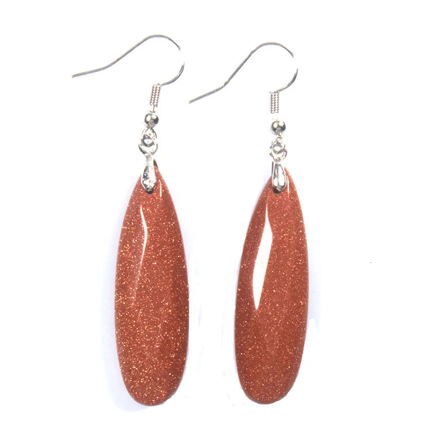 Natural Crystal Stone Faceted Earrings For Women Lapis Lazuli Amethyst Rose Quartz Dangle Hook Drop Agate Stone Earring Jewelry 250730