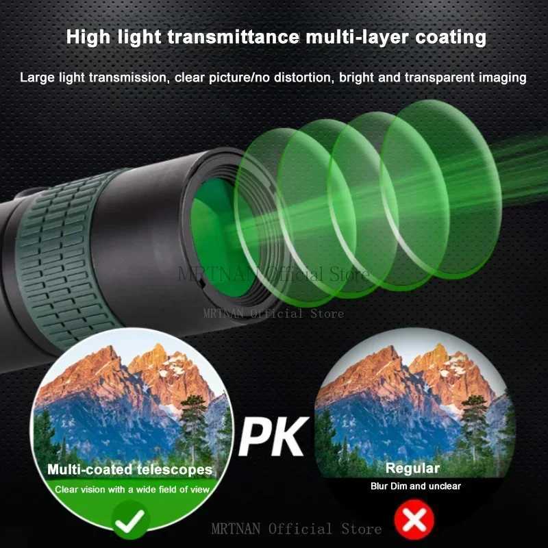 10-300x40 Zoom Telescope HD Portable Strong Binoculars Long Range Professional Monocular BAK4-Prisms For Hunting Camping R250730