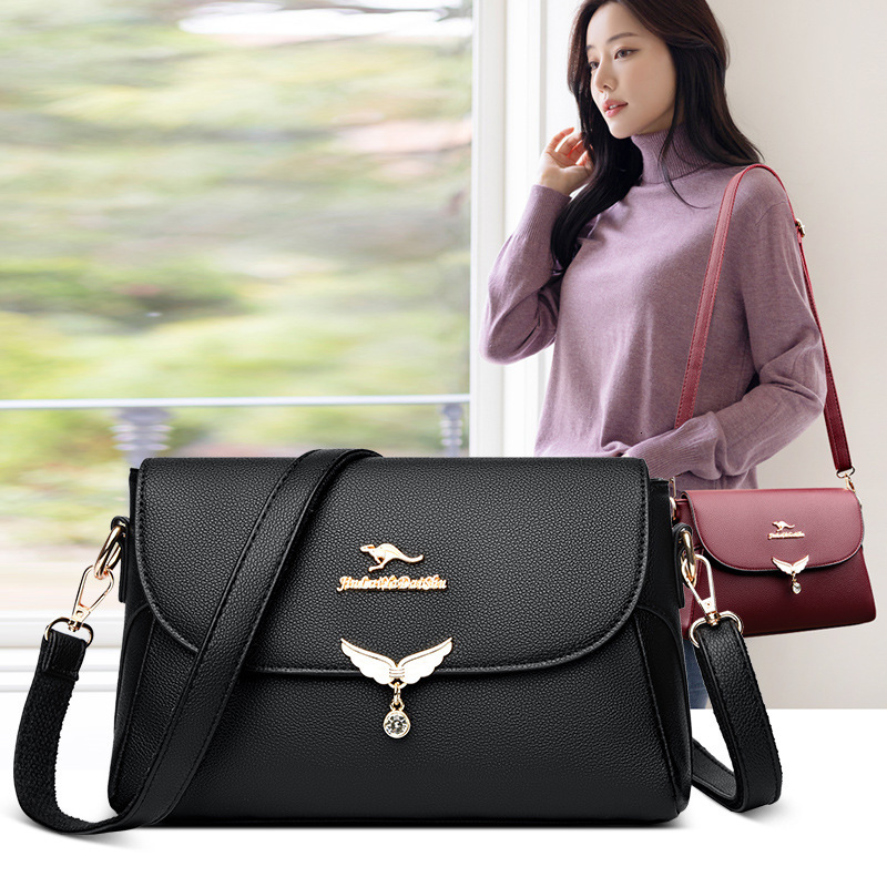2025 Summer New Women's Bag Small Square Bag Wings Pendant Decoration Women's Crossbody Bag New Simple Style Shoulder Bag Fashion New Design