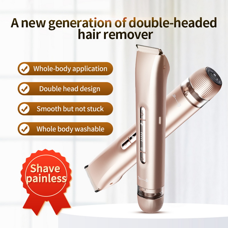 Double Head Electric Shaver Bikini Trimmer for Woman Cordless Replaceable Lady Shaver Body Groomer for Women