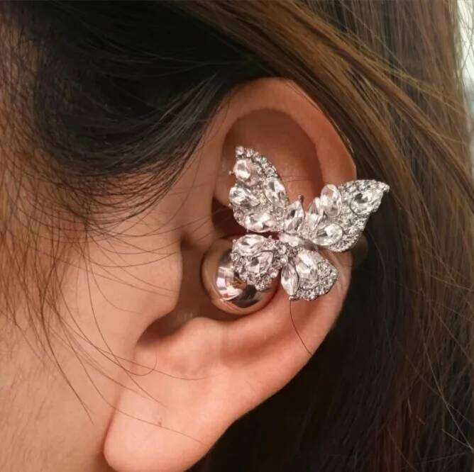 Customizable Zircon Flash Dia Ear-Clip Accessories Earphones Suit Hi-Fi Stereo Sport Wireless Earbuds Jewelry Clip Girl Gifts
