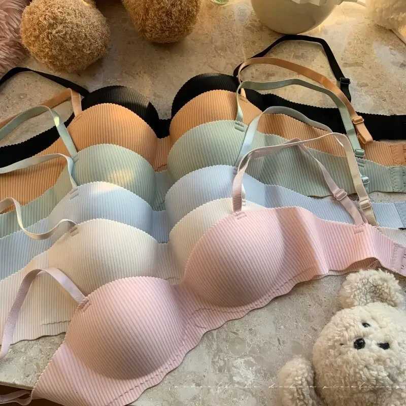 Women Push-Up Bra Seamless Underwear 1/2 Cup Fixed Bras Cute Heart Print Non-Wired No Rims S-XL Sexy Lingerie Brassiere Z250730