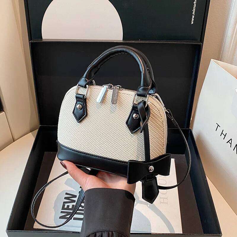 High-Quality Contrasting Color Crossbody Handbag Premium Texture - Women's Bag with High Quality