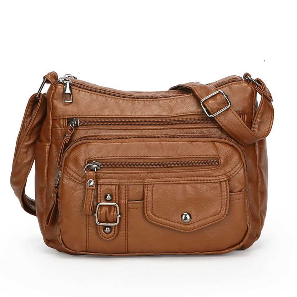 Soft Pu Leather Crossbody Bags for Women 2025 Female Multi Pocket Shoulder Bag Purses and Handbags Designer Messenger Sac Y250730