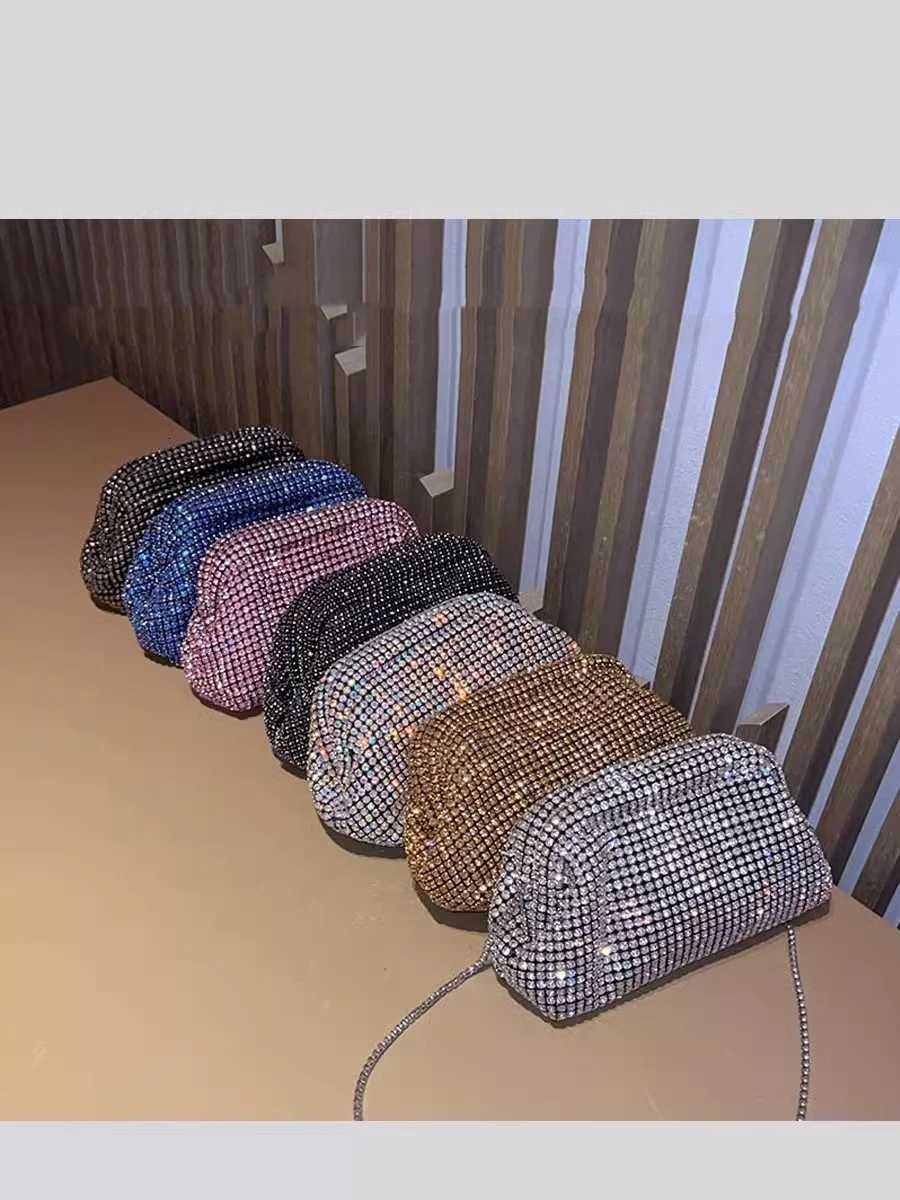 Glitter Cloud Bag Womens Handbag Crystal Shiny Rhinestones Diamond Evening Bag Wedding Party Clutch Purse Shoulder Bags Y2508091
