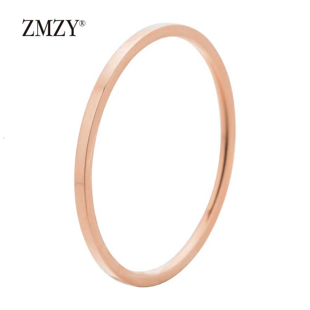 1mm ZMZY Round Rings For Women Thin Stainless Steel Wedding Ring Simplicity Fashion Jewelry Wholesale y250730