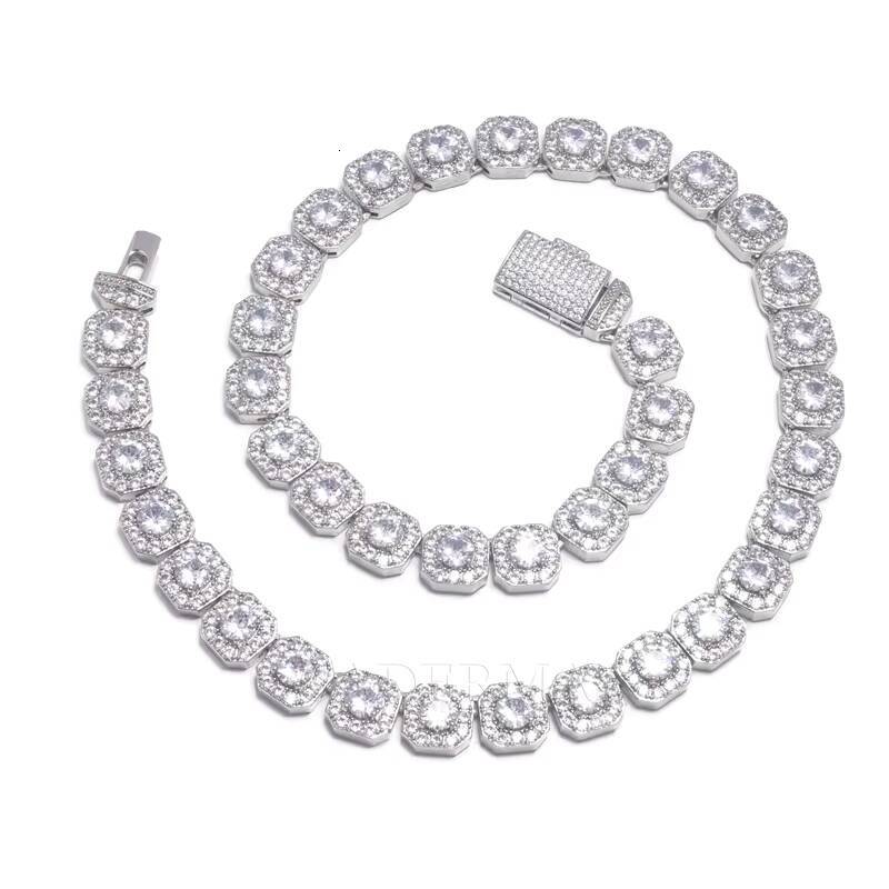 Cadermay Fashion Hip Hop Jewelry 925 Silver 12mm D VVS Crystal Sugar Moissanite Tennis Chain for Men Women Party Gift