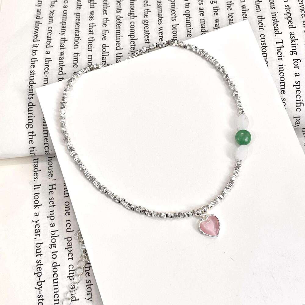 Summer Sweet Pink Heart Pendant Light Fashion Exquisite High-end Fresh Necklace 397