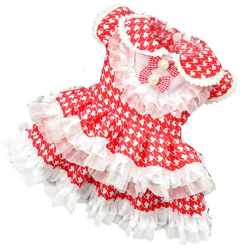 Dog Dresses Large Leash Dog Golden Retriever Flutter Sleeve Dress Teddy Pet Supplies Cat Clothes Apparel