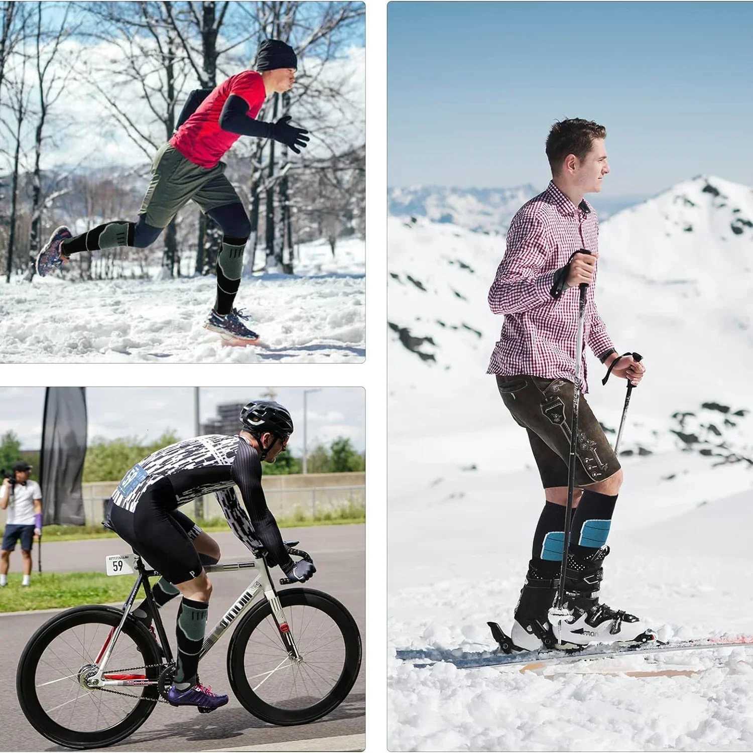 1/2 Pairs Merino Wool Thermal Socks Men Women Winter Long Warm Compression Sports Stockings for Skiing Hiking Snowboarding Climbing Z250731