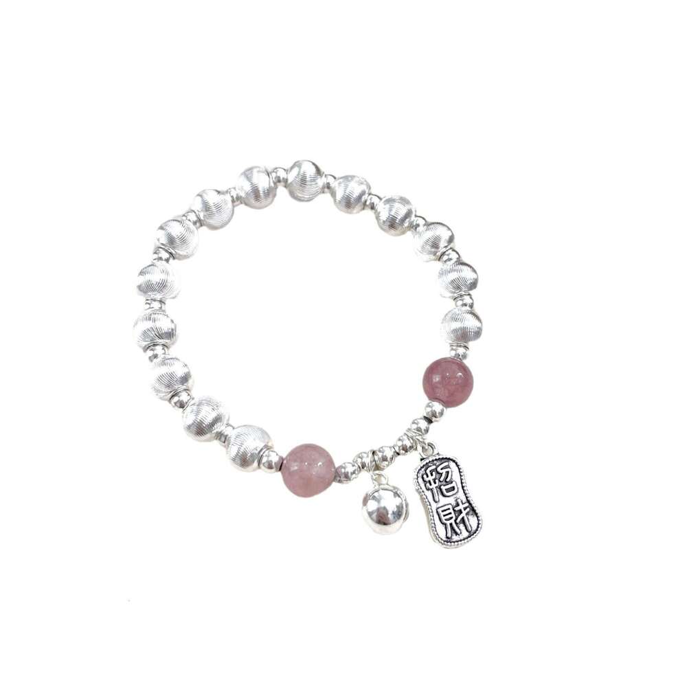 New Chinese Laser Cat's Eye Strawberry Crystal Lucky Fortune National Style Bracelet Niche Sweet Fashion Jewelry b03