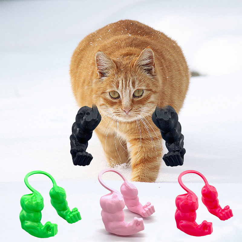 Cat Toy Creative Green Giant 3D-printed pet muscle arm toy Creative parody
