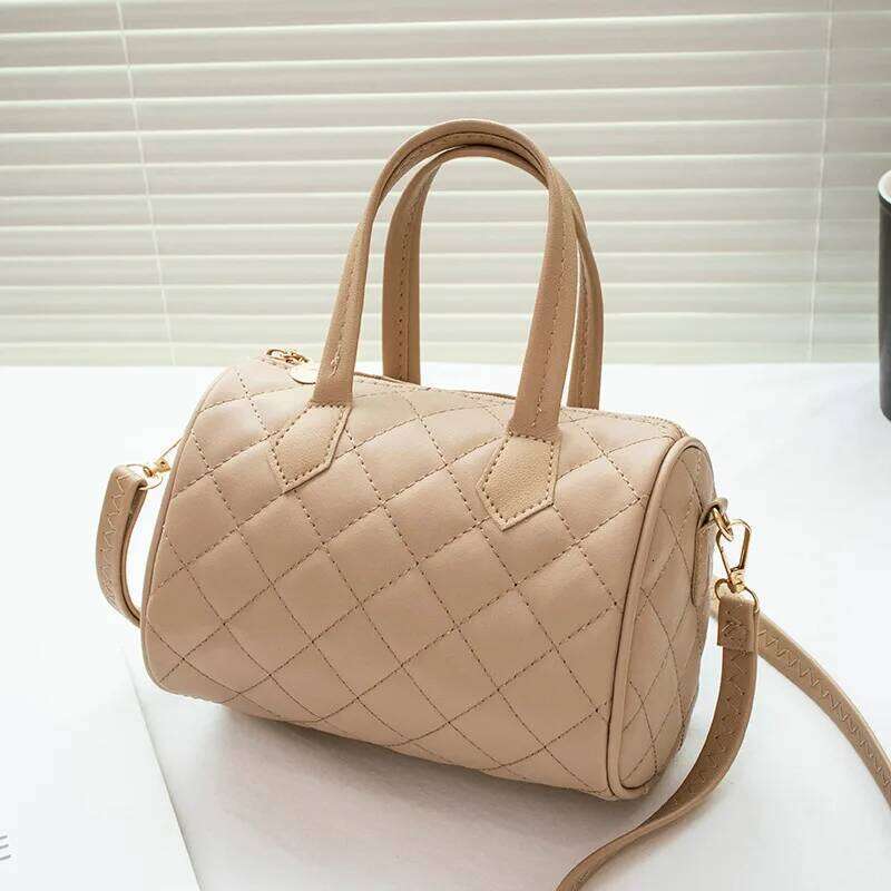 Women's New Trend Fashion Casual Four Leaf Grass Printing Cross Shoulder Pillow Bag Lingge Embroidered Handbag