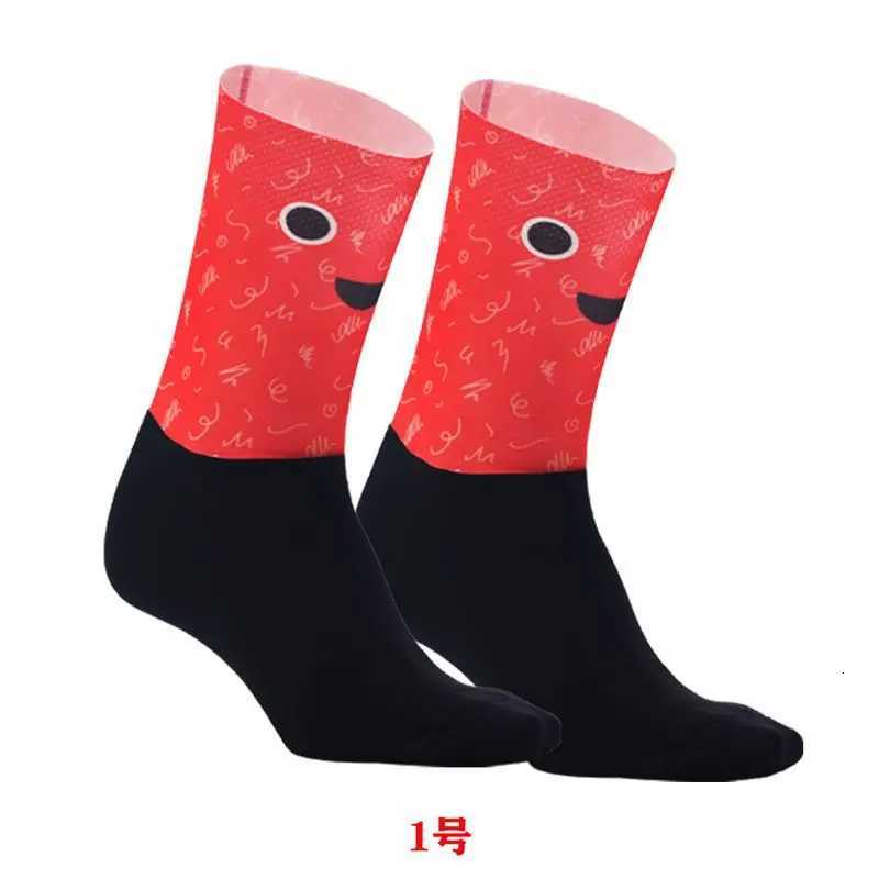 Pneumatic Cycling Socks Wind Breaking Cycling Competitive Sports Anti Slip Printing Mens and Womens Midsole Socks Z250731