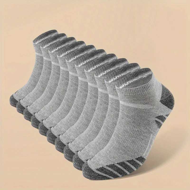 10 Pairs Cool Men Black White Four Seasons Cotton Sock Set Male Solid Color Breathable Sports Running Big Size Socks For Men Z250731