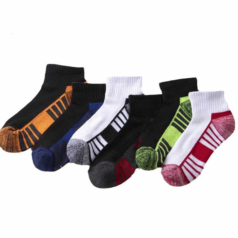 3/6/12 Pairs Men Sports Running Socks Fashionable Stripes Sweat Absorbing Breathable Basketball Marathon Riding Casual Socks Z250731
