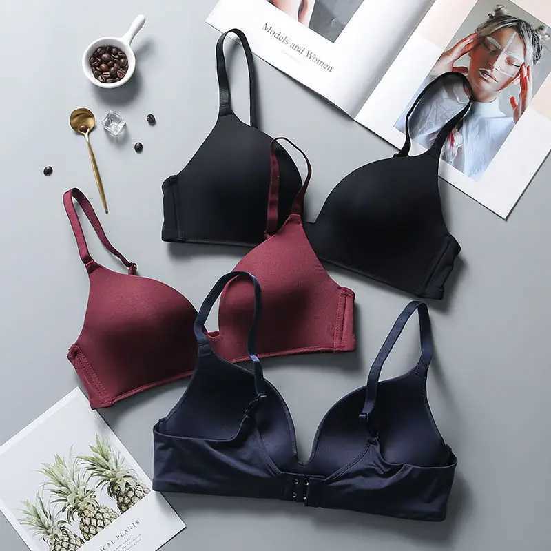 Ultra Thin Sexy Ice Silk Wireless Bra for Women Sexy Gather Underwear Push Up Simple Lingerie Seamless Brassiere Bralette Z250730