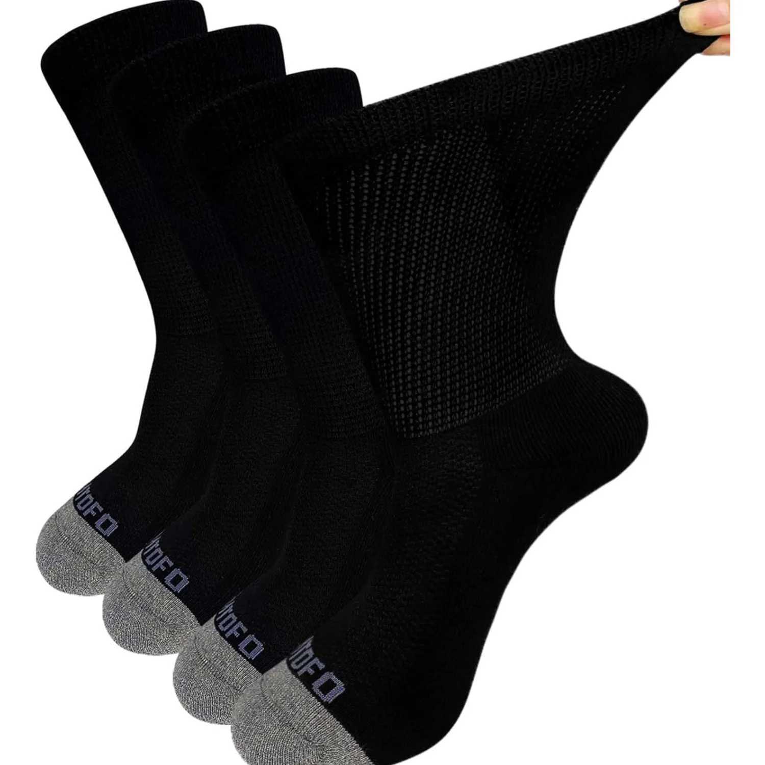 4 Pairs Diabetic Non-Binding Socks for Men and Women Loose Fitting Cotton Wide Top Socks Breathable Moisture Wicking Z250731