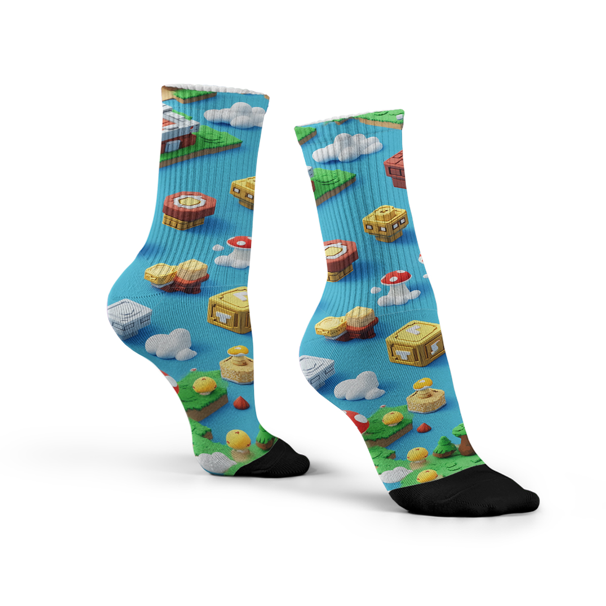 3D Retro Game World Unisex Tube Sock C110