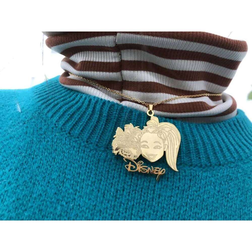 Custom Any Cartoon Character With Name Necklaces Nameplate Jewelry Stainless Steel Personalised Label Letter Necklace BFF