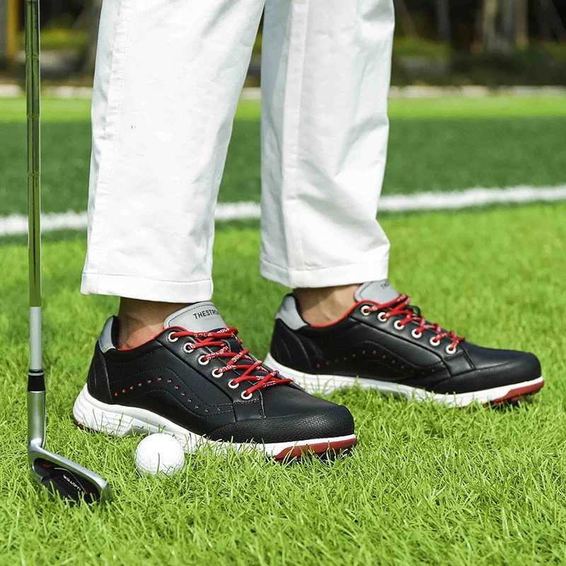 Waterproof Golf Shoes Wen Spikes Golf Sneakers Gym Walking Shoes With Spikes Cfortable Training Golfing Spiked Shoes Leather Y250731
