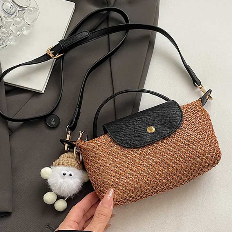 New Straw Braided Shoulder Bag Seaside Beach Holiday Crossbody Bag Summer Braided Small Handbag Womens Single Shoulder Bag Y250730