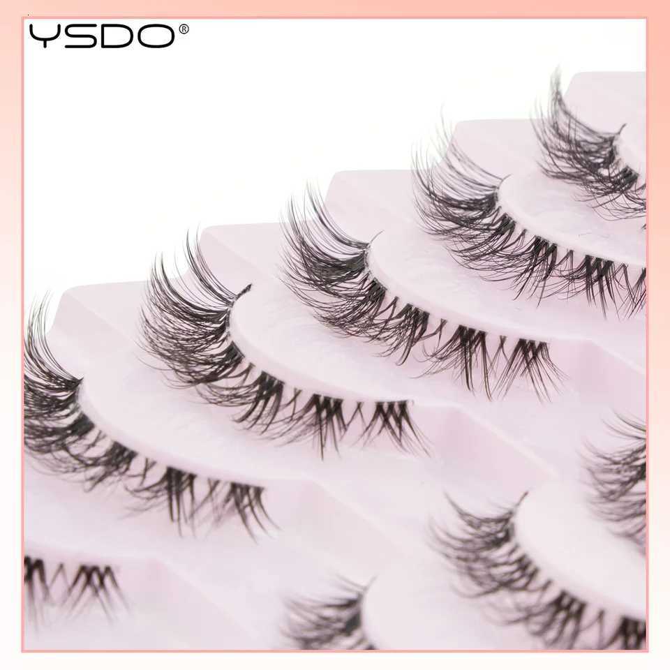 10 Pairs Natural Long Eyelashes Wispy Soft 3D Mink Lashes Reusable Cat Eye Lashes Makeup Eyelash Extension Faux Cils Z250730