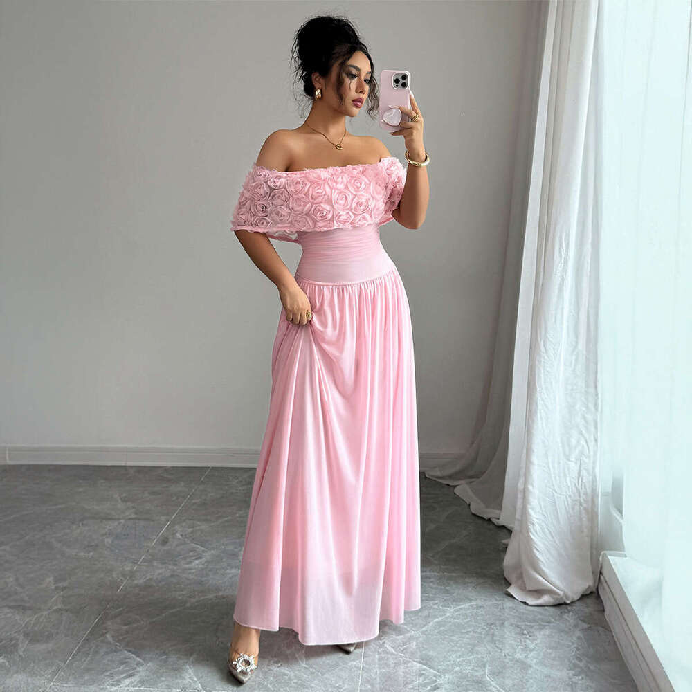 Elegant and Graceful Strapless High-End Long Women's Dress 2025 Autumn Winter